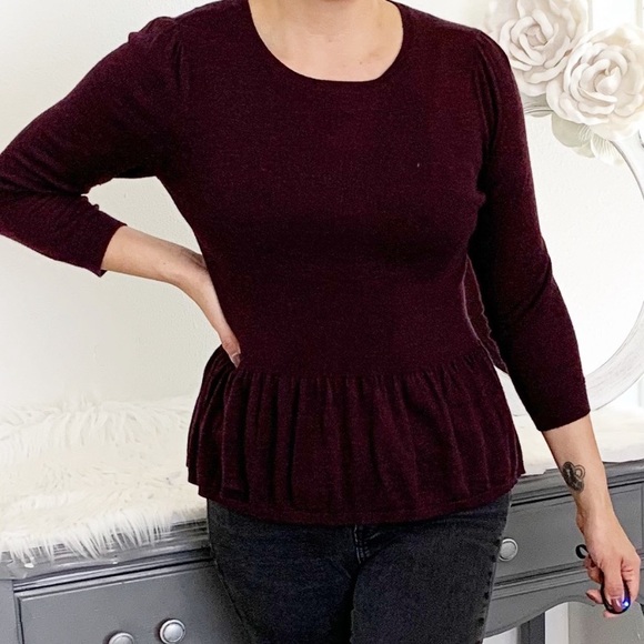 Maroon Sweater Top size Small - Picture 2 of 7